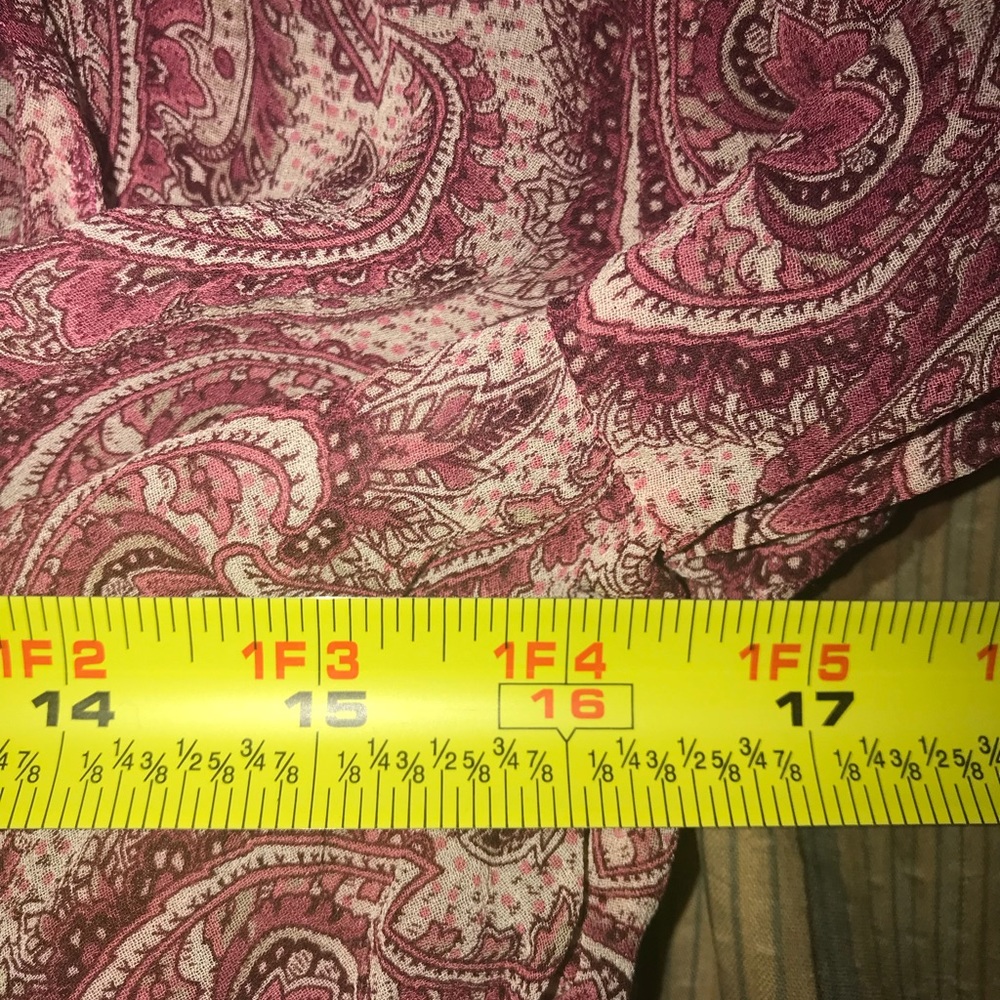 Ann Taylor paisley sheer top attached silk tank - Picture 5 of 6